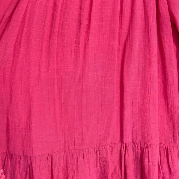 Spense | Women’s Elastic Scoop Neck Pink Top Blouse Tunic Boho Cottagecore Shirt - Picture 13 of 15